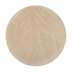Moderner Teppich Rund - Solacio Leaves Beige - Ø 160cm