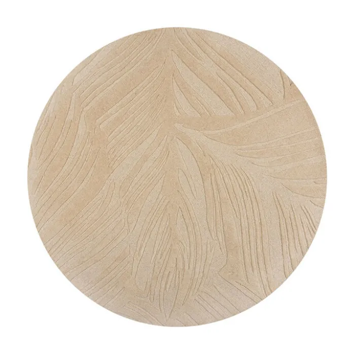 Moderner Teppich Rund - Solacio Leaves Beige - Ø 160cm