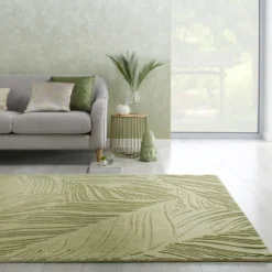 Moderner Teppich - Solacio Leaves Olivgrün
