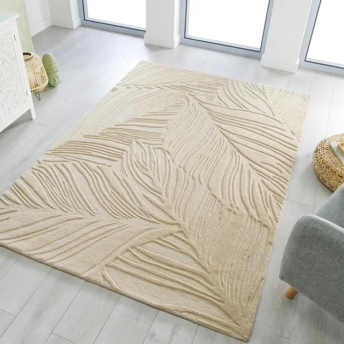 Moderner Teppich - Solacio Leaves Beige