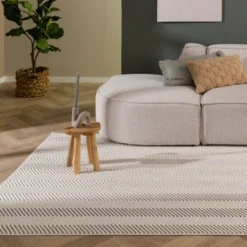 Nachhaltiger Teppich - Lorre Lines Creme Grau