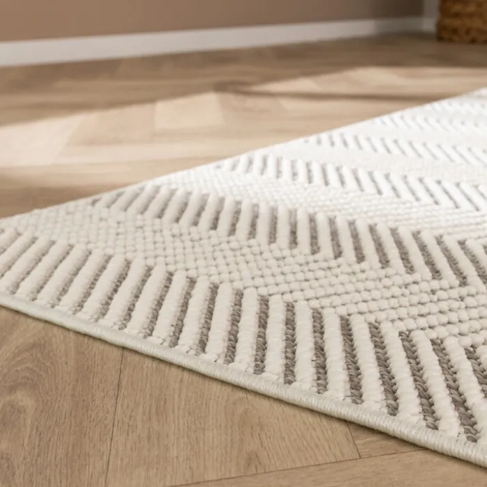 Nachhaltiger Teppich - Lorre Lines Creme Grau