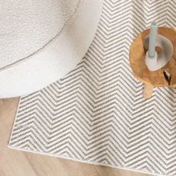 Nachhaltiger Teppich - Lorre Lines Creme Grau