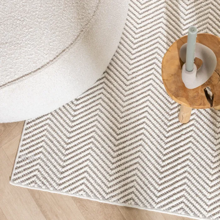 Nachhaltiger Teppich - Lorre Lines Creme Grau
