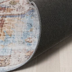 Orientteppich Rund - Leyla Medaillon Hellblau
