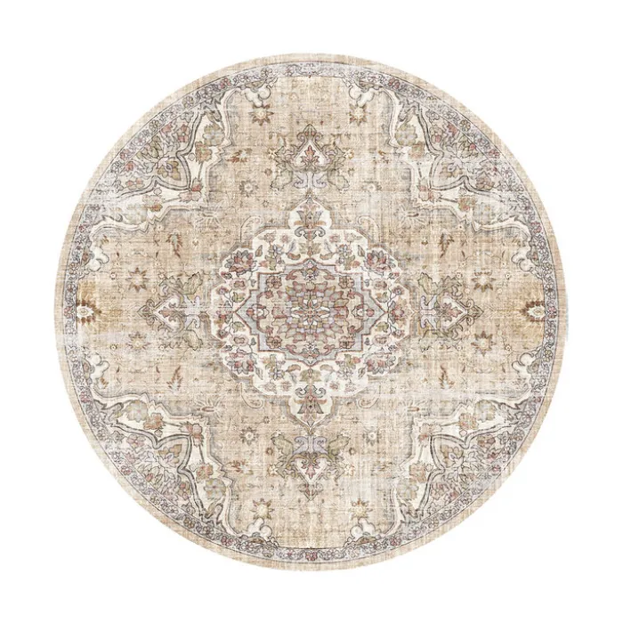 Orientteppich Rund - Leyla Medaillon Taupe