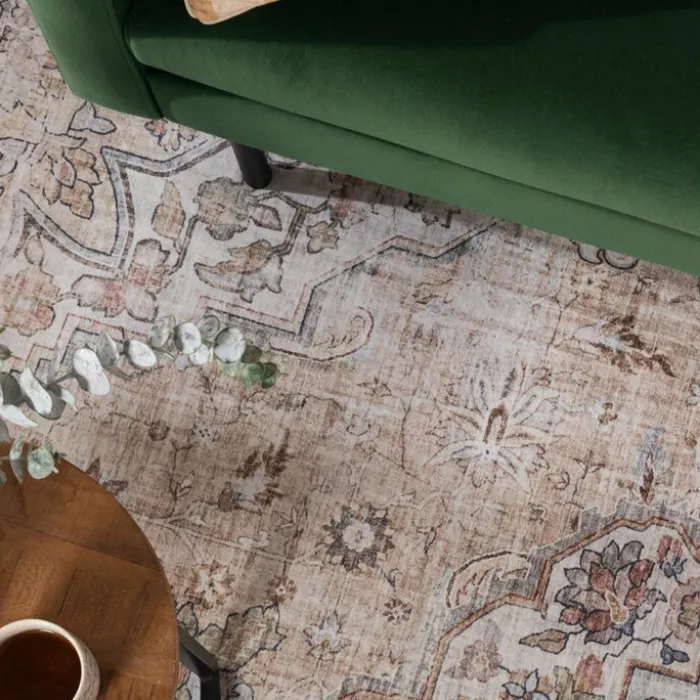 Orientteppich Rund - Leyla Medaillon Taupe