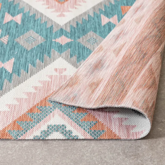 Outdoor Teppich Boho - Vedra Aztec Blau