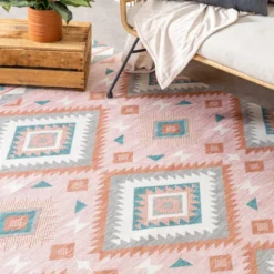 Outdoor Teppich Boho - Vedra Aztec Rosa