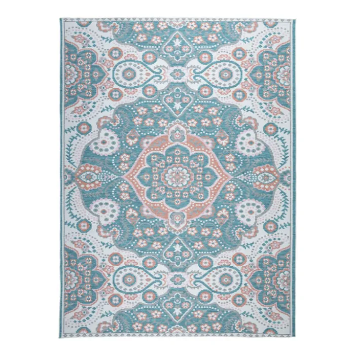 Outdoor Teppich Boho - Vedra Medaillon Blau