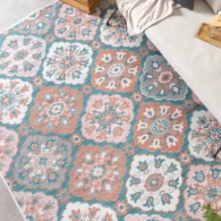 Outdoor Teppich Boho - Vedra Tile Blau