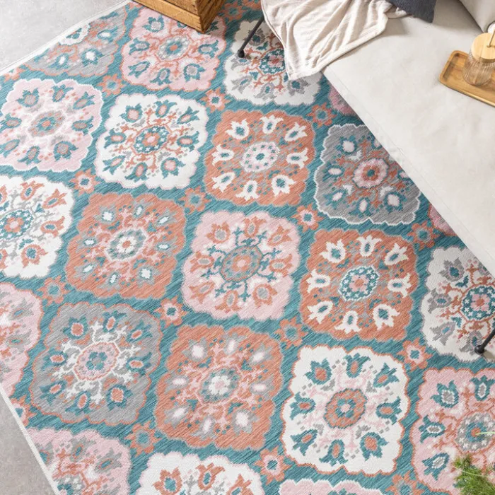 Outdoor Teppich Boho - Vedra Tile Blau