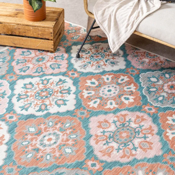 Outdoor Teppich Boho - Vedra Tile Blau