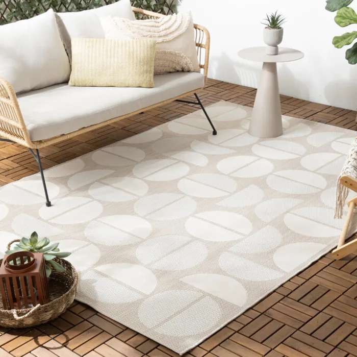 Outdoor Teppich - Capri Circles Beige Creme