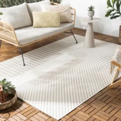 Outdoor Teppich - Capri Lines Beige Creme