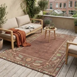 Outdoor-Teppich - Maui Border Braun