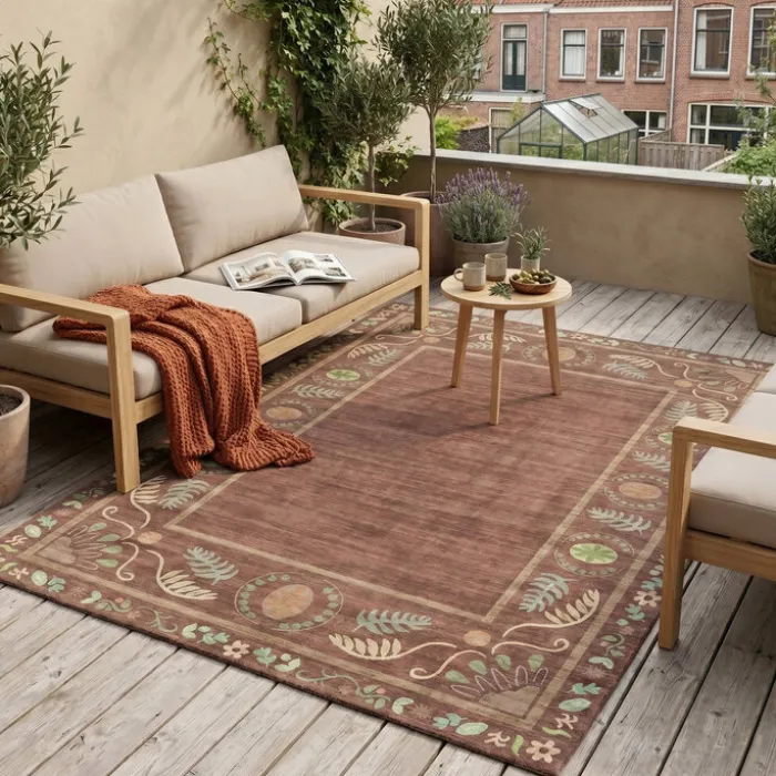 Outdoor-Teppich - Maui Border Braun