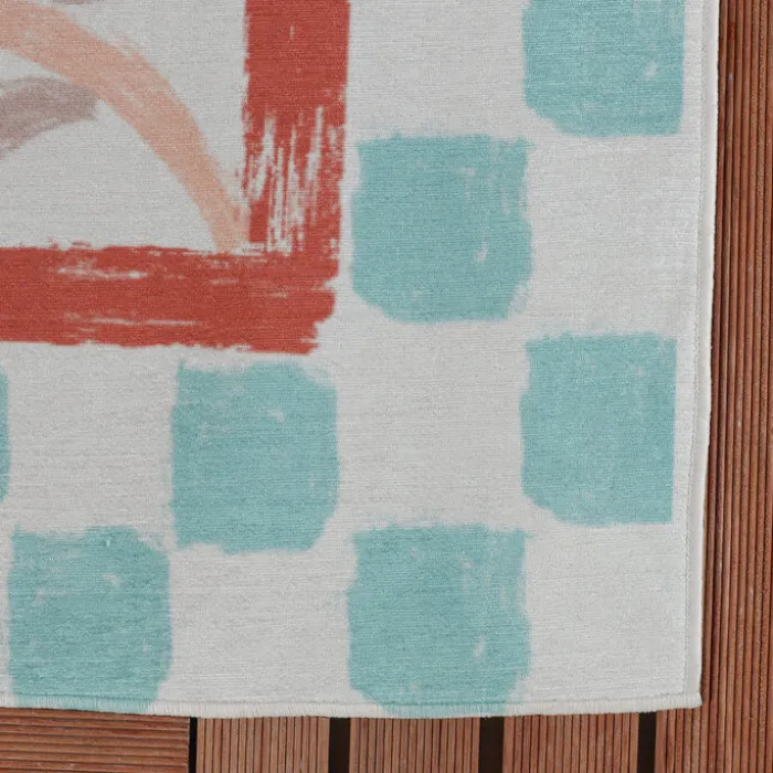 Outdoor-Teppich - Oasis Leaves Blau Rot