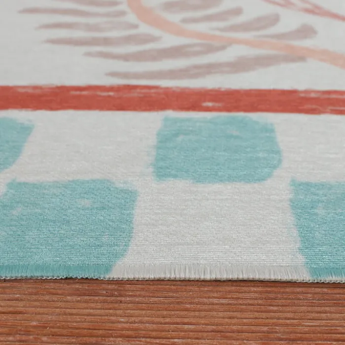Outdoor-Teppich - Oasis Leaves Blau Rot