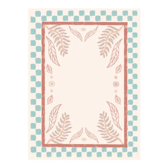 Outdoor-Teppich - Oasis Leaves Blau Rot