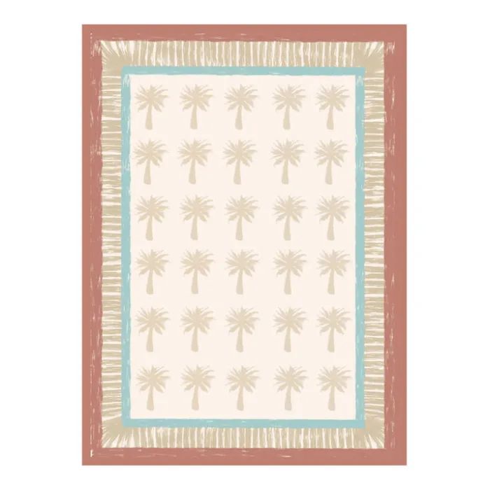 Outdoor-Teppich - Oasis Palm Blau Rot