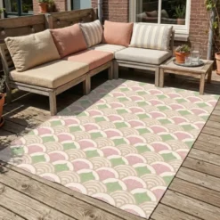 Outdoor-Teppich - Oasis Shell Rosa Grün