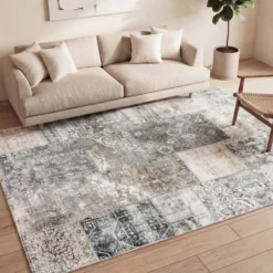 Patchwork Teppich - Lago Grau