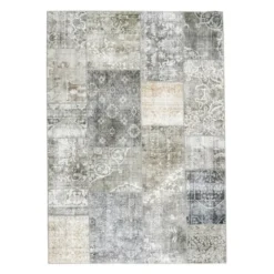 Patchwork Teppich - Lago Grau