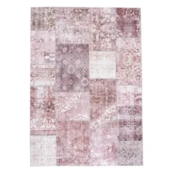 Patchwork Teppich - Lago Rot Rosa