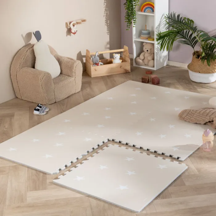 Puzzlematte - Alfie Stars Grau/Beige - 120x180cm