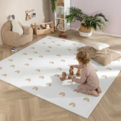 Puzzlematte - Alfie XL Rainbow Weiß - 180x180cm