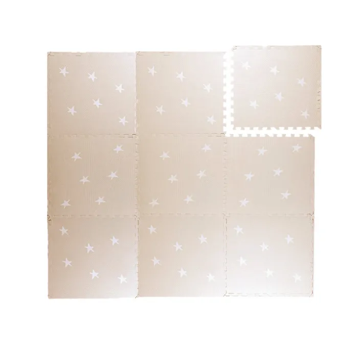 Puzzlematte - Alfie XL Stars Grau/Beige - 180x180cm