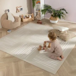 Puzzlematte - Alfie XL Stripes Grau/Beige - 180x180cm
