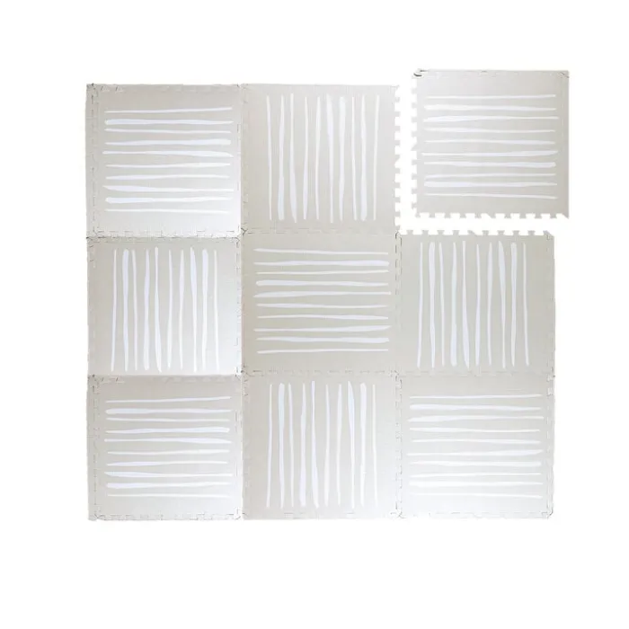 Puzzlematte - Alfie XL Stripes Grau/Beige - 180x180cm
