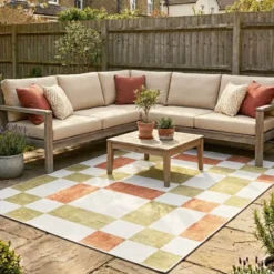 Retro In- & Outdoorteppich - Pop Cubes Terra