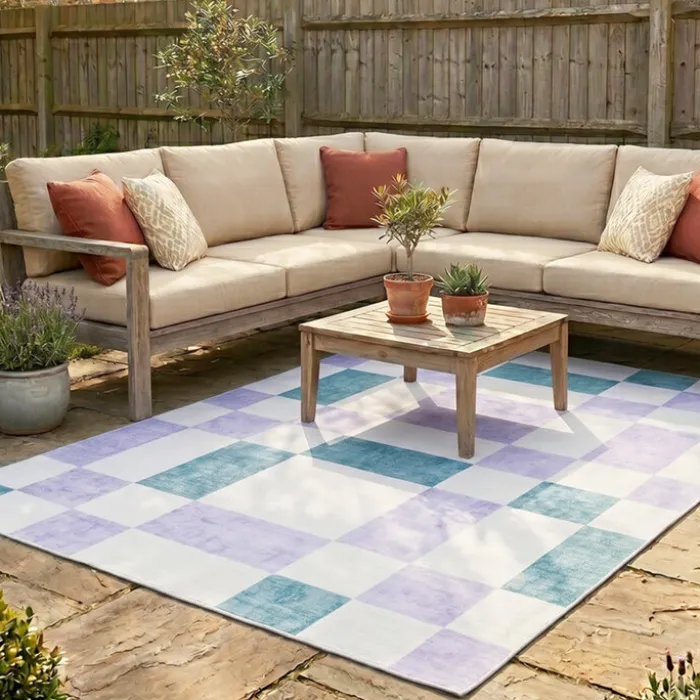 Retro In- & Outdoorteppich - Pop Cubes Lila