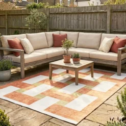 Retro In - & Outdoorteppich - Pop Lines Terra