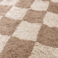 Retro Teppich - Gambit Beige Weiß