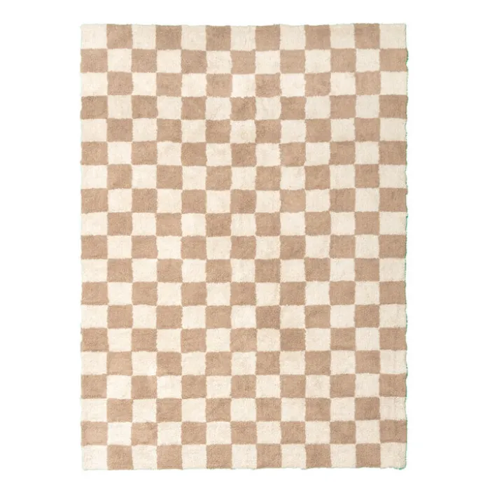 Retro Teppich - Gambit Beige Weiß