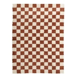 Retro Teppich - Gambit Braun Weiß