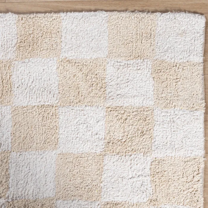 Retro Teppich - Gambit Creme Weiß