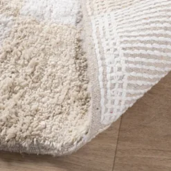 Retro Teppich - Gambit Creme Weiß