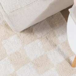 Retro Teppich - Gambit Creme Weiß