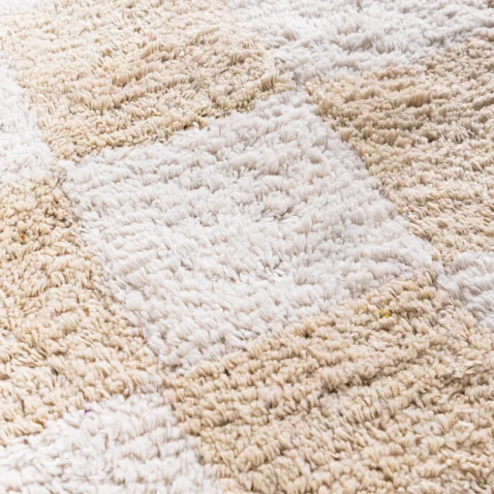 Retro Teppich - Gambit Creme Weiß