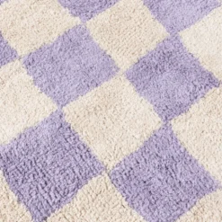 Retro Teppich - Gambit Lila Weiß