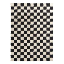 Retro Teppich - Gambit Schwarz Weiß