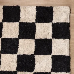 Retro Teppich - Gambit Schwarz Weiß