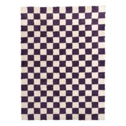 Retro Teppich - Gambit Violett Weiß