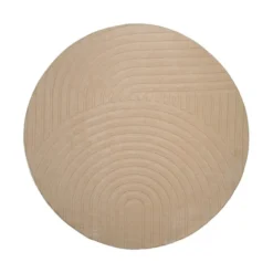 Runder Teppich Wohnzimmer - Charm Curves Beige