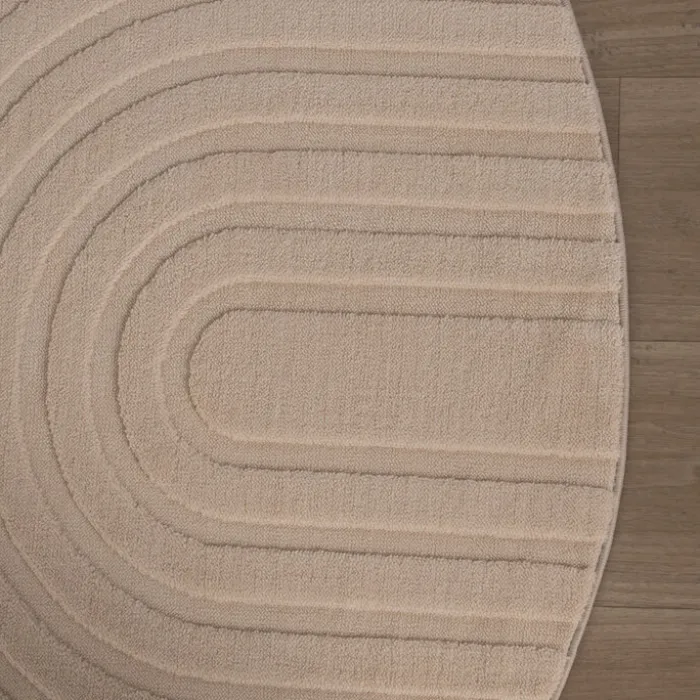 Runder Teppich Wohnzimmer - Charm Curves Beige